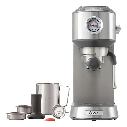Cafetera Compacta De Espresso Oster Bvstem7200 Color Plata Color Plateado