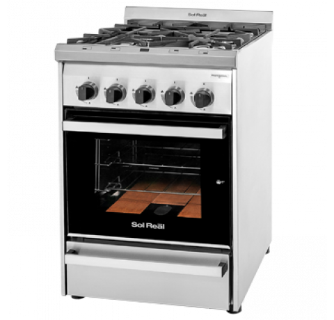  Cocina Profesional - Multi Gas, Puerta de vidrio y parrilla - 55 cm.
