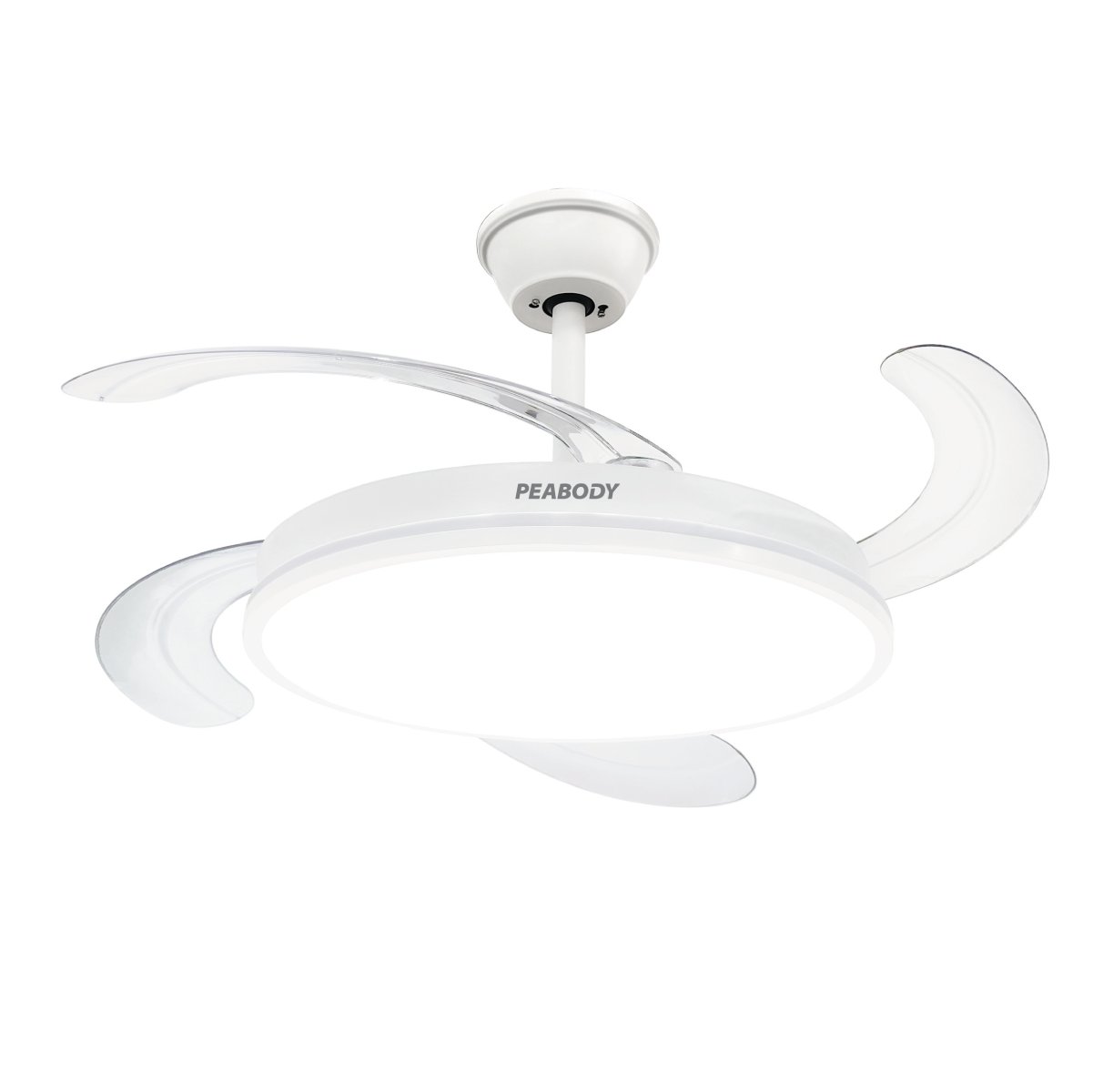 Ventilador de techo retráctil con luz led PE-VTRDC425B/S
